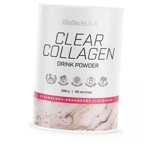 Гидролизованный коллаген, Clear Collagen Drink Powder, BioTech (USA)  308г Клубника-клюква (68084005)