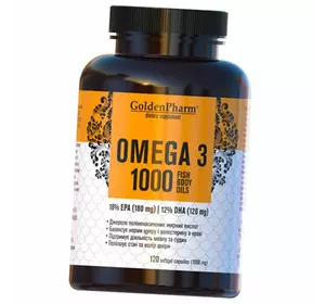 Омега-3, Omega 3 1000, Golden Pharm  120гелкапс (67519001)