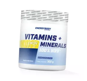 Витаминно-минеральный комплекс, Vitamins plus Minerals Powder, Energy Body  300г Лимон (36149002)