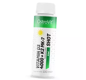 Жидкие витамины Д3 и К2, Vitamin D3 4000 + K2 MK-7 Shot, Ostrovit  100мл Киви (36250087)