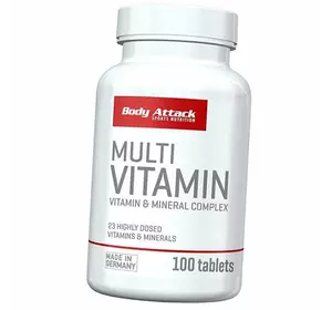Мультивитамины, Multi Vitamin, Body Attack  100таб (36251001)
