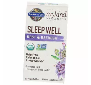 Растительный комплекс для сна, Mykind Organics Sleep Well, Garden of Life  30вегтаб (71473005)