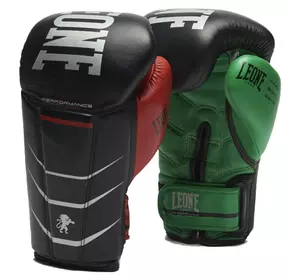 Боксерские перчатки Leone Revo Performance Leone 1947  12oz Черно-красно-зеленый (37333058)