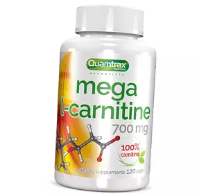 Карнитин Тартрат в капсулах, Mega L-Carnitine 700, Quamtrax  120капс (02582003)