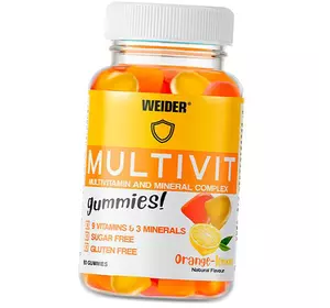 Витаминно-минеральный комплекс, Multivit Gummies, Weider  80таб Апельсин-лимон (36089018)