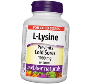 Л Лизин, L-Lysine 1000, Webber Naturals  60таб (27485001)