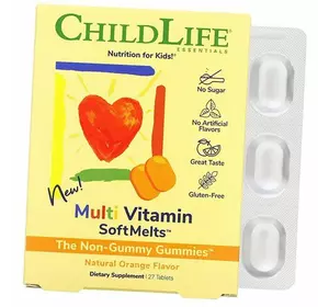 Мультивитамины для детей, Multi Vitamin SoftMelt, ChildLife  27таб Апельсин (36514002)