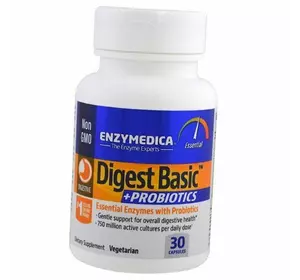 Ферменты и пробиотики, Digest Basic + Probiotics, Enzymedica  30капс (69466006)