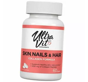 Витамины для кожи, волос и ногтей, UltraVit Skin, Nails & Hair, VP laboratory  60каплет (36099022)