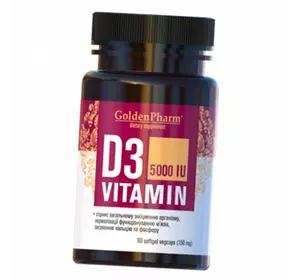 Витамин Д3, Vitamin D3 5000, Golden Pharm  90гелкапс (36519001)