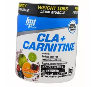 Конъюгированная линолевая кислота + Карнитин, CLA plus carnitine, BPI Sports  350г Фруктовый пунш (02082007)