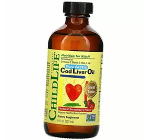 Масло печени трески для детей, Cod Liver Oil, ChildLife  237мл Клубника (67514001)