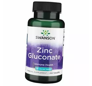 Цинк Глюконат, Zinc Gluconate 30, Swanson  250таб (36280070)