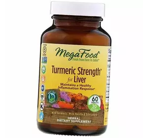 Экстракт куркумы для печени, Turmeric Strength For Liver, Mega Food  60таб (71343009)