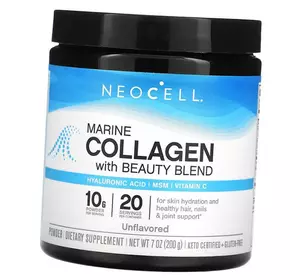 Морской коллаген и Гиалуроновая кислота, Marine Collagen with Beauty Blend, Neocell  198г Без вкуса (68342016)