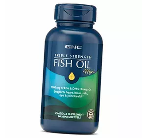 Рыбий Жир Тройной силы, Triple Strength Fish Oil Mini, GNC  60гелкапс (67120012)