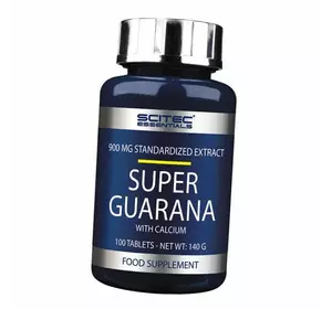 Гуарана таблетки, Super Guarana, Scitec Essentials  100таб (11170001)