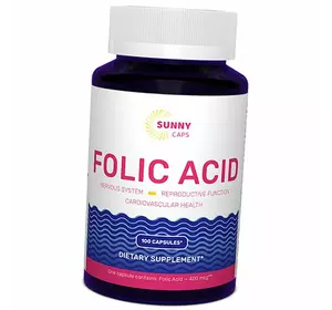 Фолиевая кислота, Folic Acid Powerfull 400, Sunny Caps  100капс (36516004)
