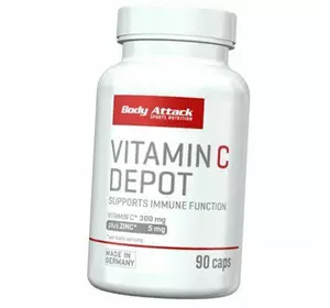 Витамин С с Цинком, Vitamin C Depot, Body Attack  90капс (36251005)