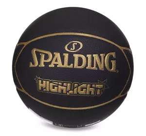 Мяч баскетбольный Highlight 76869Y Spalding  №7 Черный (57484029)