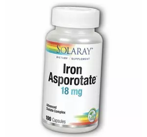 Железо, Iron Asporotate, Solaray  100капс (36411054)