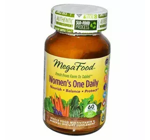 Мультивитамины для женщин, Women's One Daily, Mega Food  60таб (36343005)