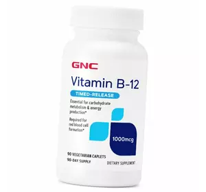 Витамин В12, Цианокобаламин, Vitamin B-12 1000, GNC  90вегкаплет (36120082)