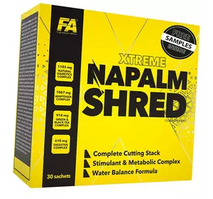 Комплексный Жиросжигатель для снижения веса, Napalm Shred, Fitness Authority  30пакетов (02113008)