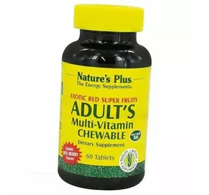 Жевательные Мультивитамины для взрослых, Adults Multi-Vitamin, Nature's Plus  60таб Ягода (36375095)