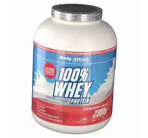 Сывороточный протеин, 100% Whey Protein, Body Attack  2300г Клубника-крем (29251004)