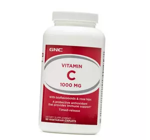 Витамин С с замедленным высвобождением, Vitamin C Timed-release 1000, GNC  180вегкаплет (36120088)