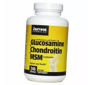 Глюкозамин Хондроитин МСМ, Glucosamine + Chondroitin + MSM, Jarrow Formulas  240капс (03345001)