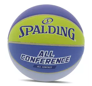 Мяч баскетбольный All Conference 77394Y Spalding  №7 Сине-желтый (57484053)