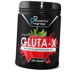 Аминокислота Глютамин, Gluta-X, Powerful Progress  500г Клубника (32401001)