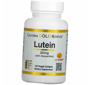 Лютеин с Зеаксантином, Lutein 20 with Zeaxanthin, California Gold Nutrition  120вег.гелкапс (72427008)