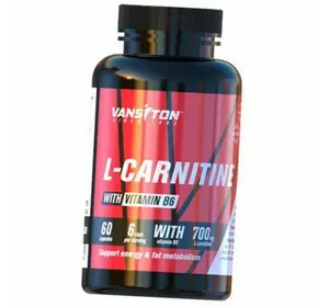 Карнитин с Витамином В6, L-Carnitine with Vitamin B6, Ванситон  60капс (02173002)